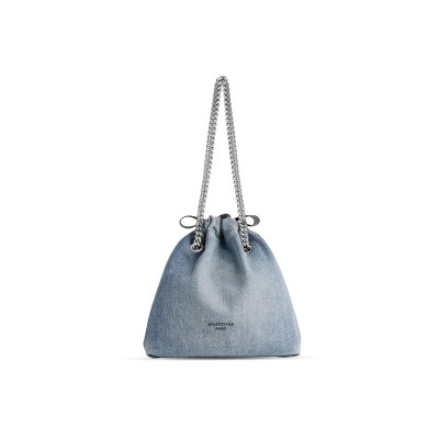 BALENCIAGA WOMEN'S CRUSH TOTE BAG IN SMALL DENIM 7429422AAYA4661 (25.9*23.9*9.9cm)